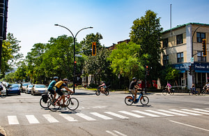 Bicycles-on-Saint-Joseph-Street Tom Damoth © 2025 Bicycles are everywhere in Montreal. There are bike lanes and trails across the city. On popular streets, there seemed to be more bicycles than cars.