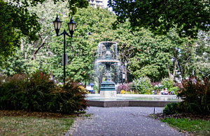 On one of my new friend’s grand tours, we walked a little over ten miles. Starting in downtown, we went past the old locks near the St. Lawrence River, cycled the greenway for several miles, and somehow ended here, at Square Saint-Louis.